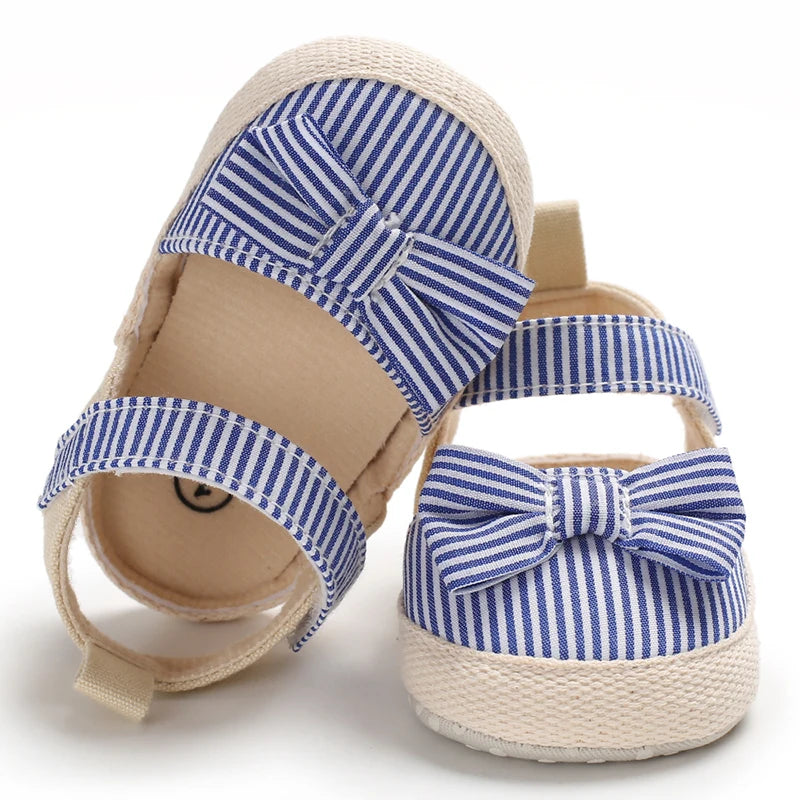 Newborn Baby Girl Crib Shoes – Soft Sole Summer Princess Sandals for Infants