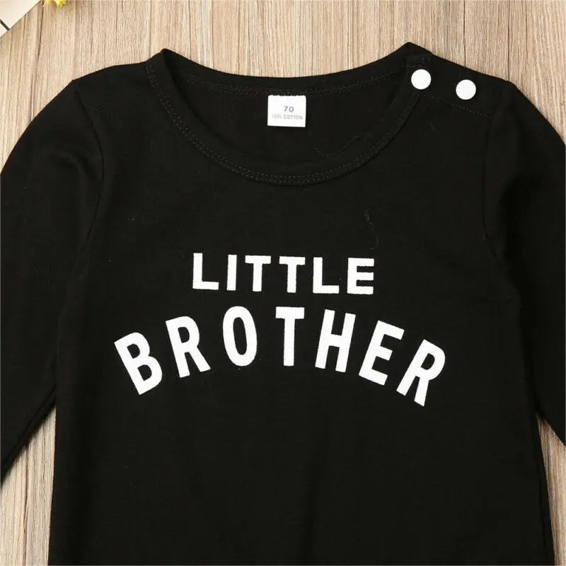 Little Brother Baby Outfit Casual Romper for Infant and Toddler Boys (0–24M)
