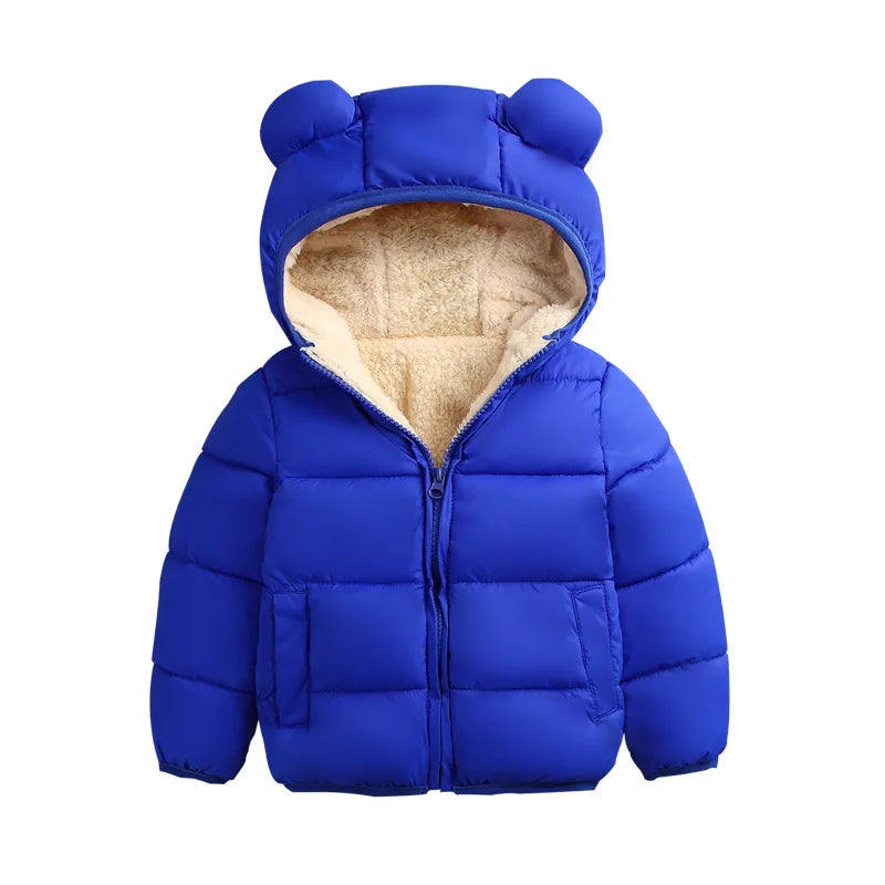 Kids Winter Puffy Coat – Warm Cotton 3D Hooded Down Jacket 1-3Y