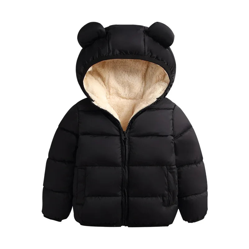 Kids Winter Puffy Coat – Warm Cotton 3D Hooded Down Jacket 1-3Y