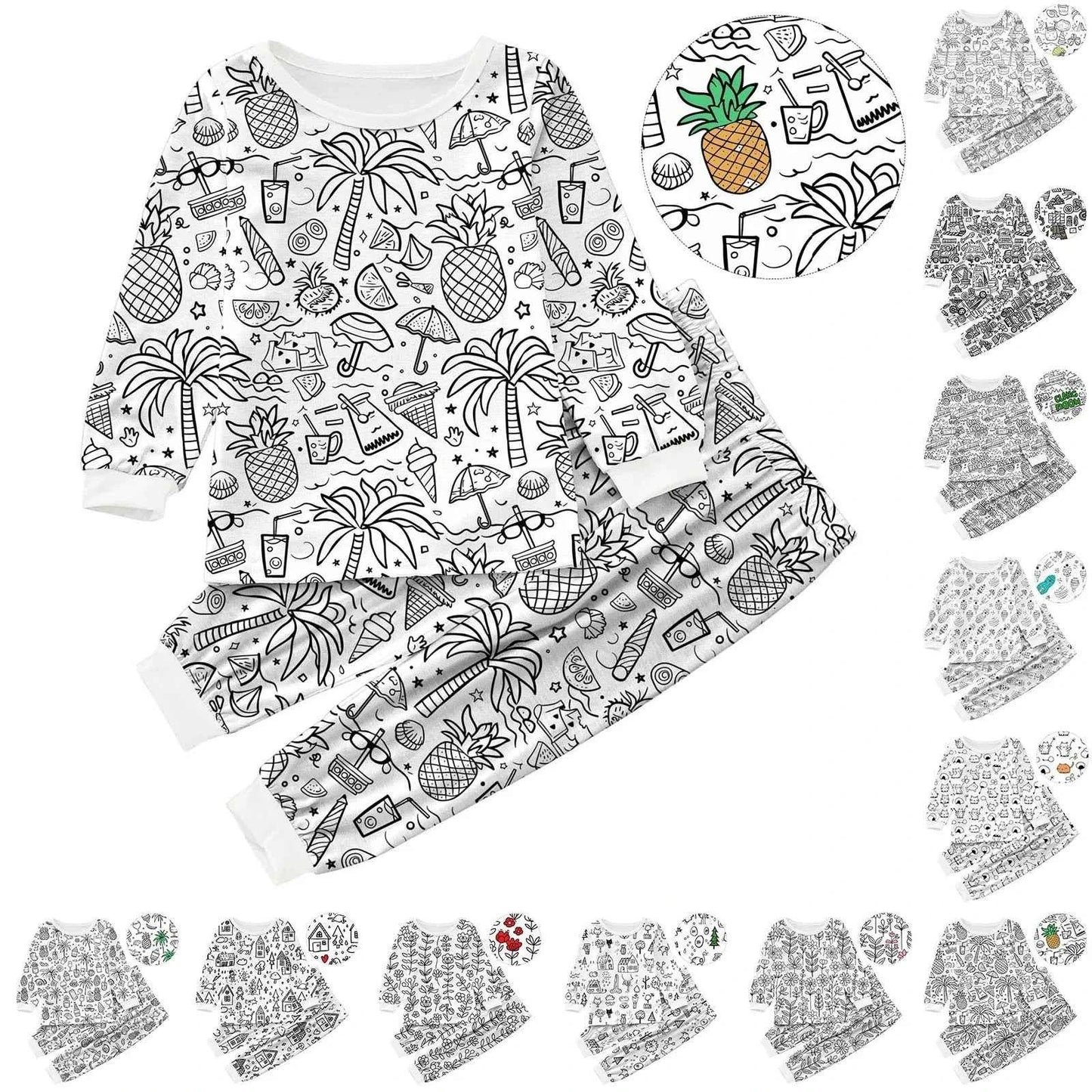 Kids DIY Coloring Pajama Set - Hand-Paint, Coloring Activity Gift Set for Boys and Girls