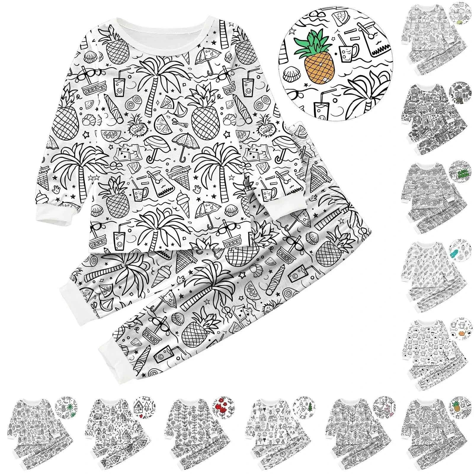Kids DIY Coloring Pajama Set - Hand-Paint, Coloring Activity Gift Set for Boys and Girls