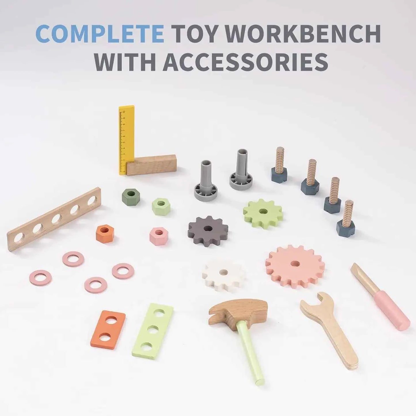 Mini Wooden Tool Bench Set – Kids’ Construction & Pretend Play Educational Toy