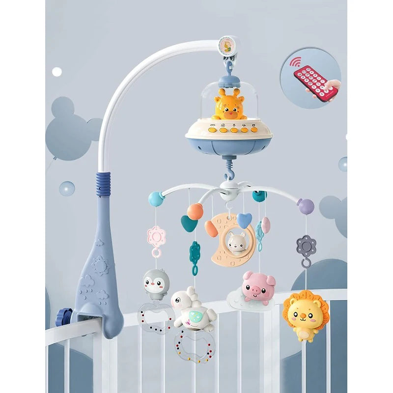 Remote Control Musical Crib Mobile with Light Projection – Infant Soothing Toy