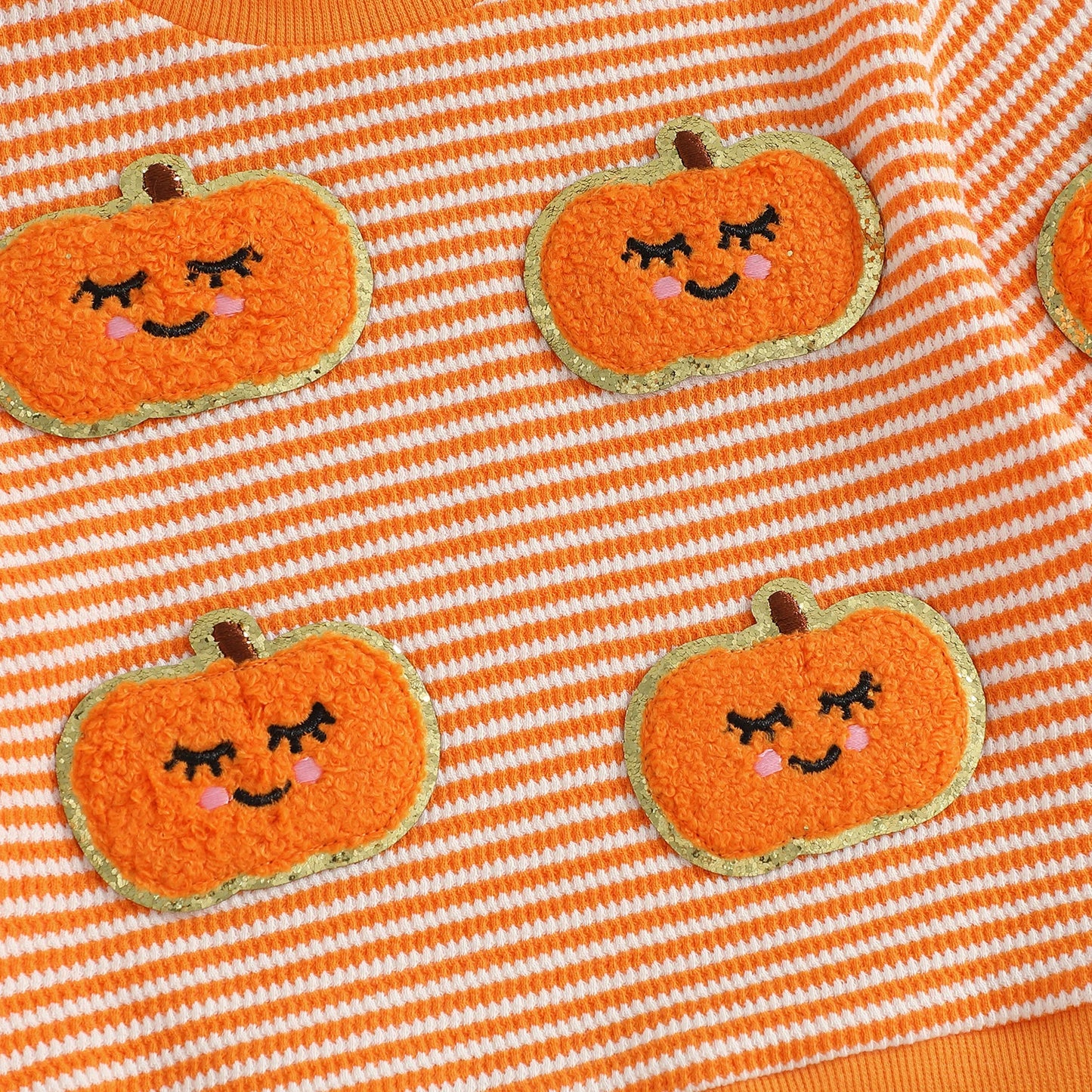 Toddler Baby Halloween Outfit – Ghost and Pumpkin Print Sweatshirt with Pants Set