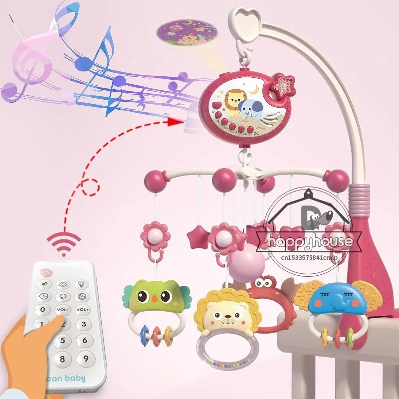 Remote Control Musical Crib Mobile with Light Projection – Infant Soothing Toy