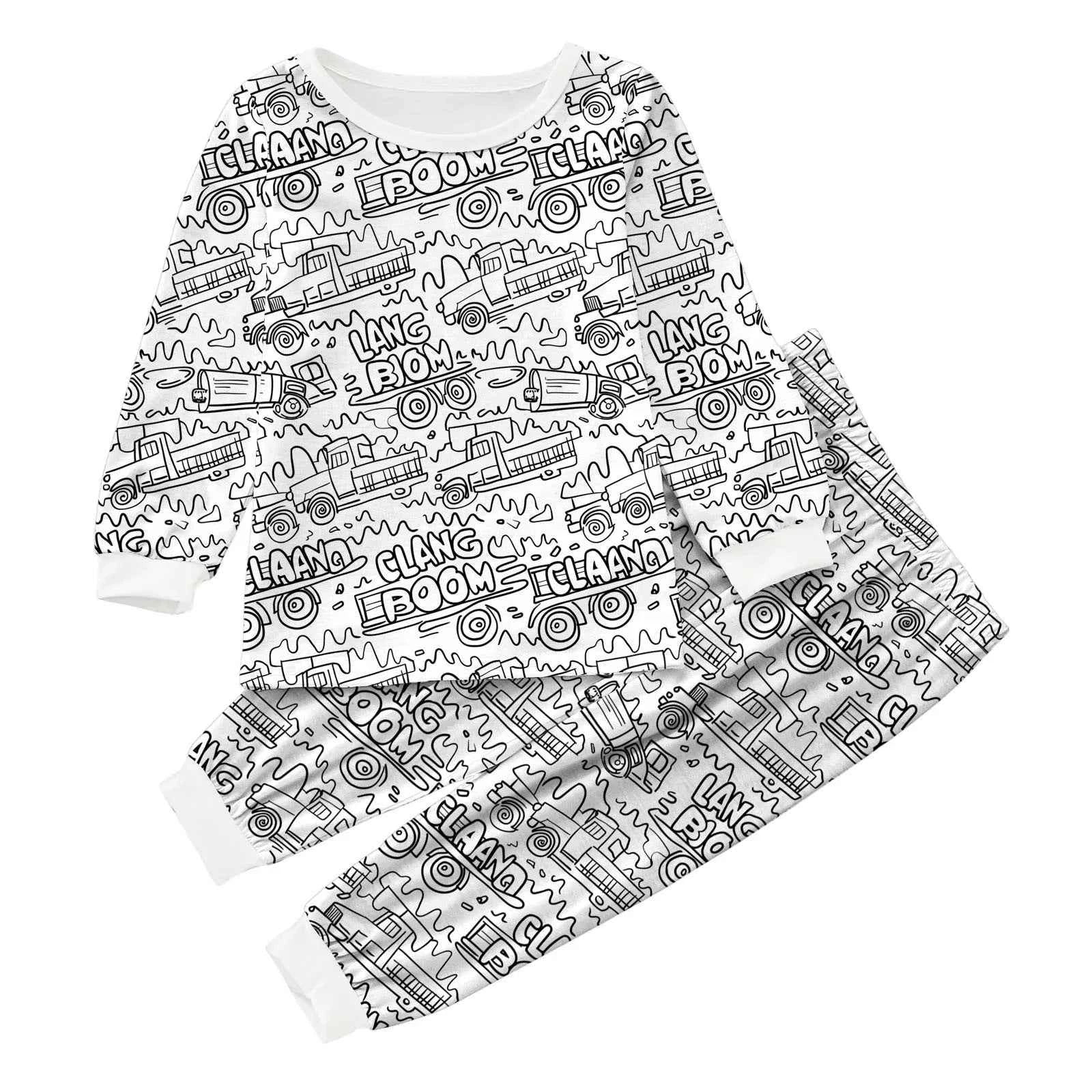Kids DIY Coloring Pajama Set - Hand-Paint, Coloring Activity Gift Set for Boys and Girls