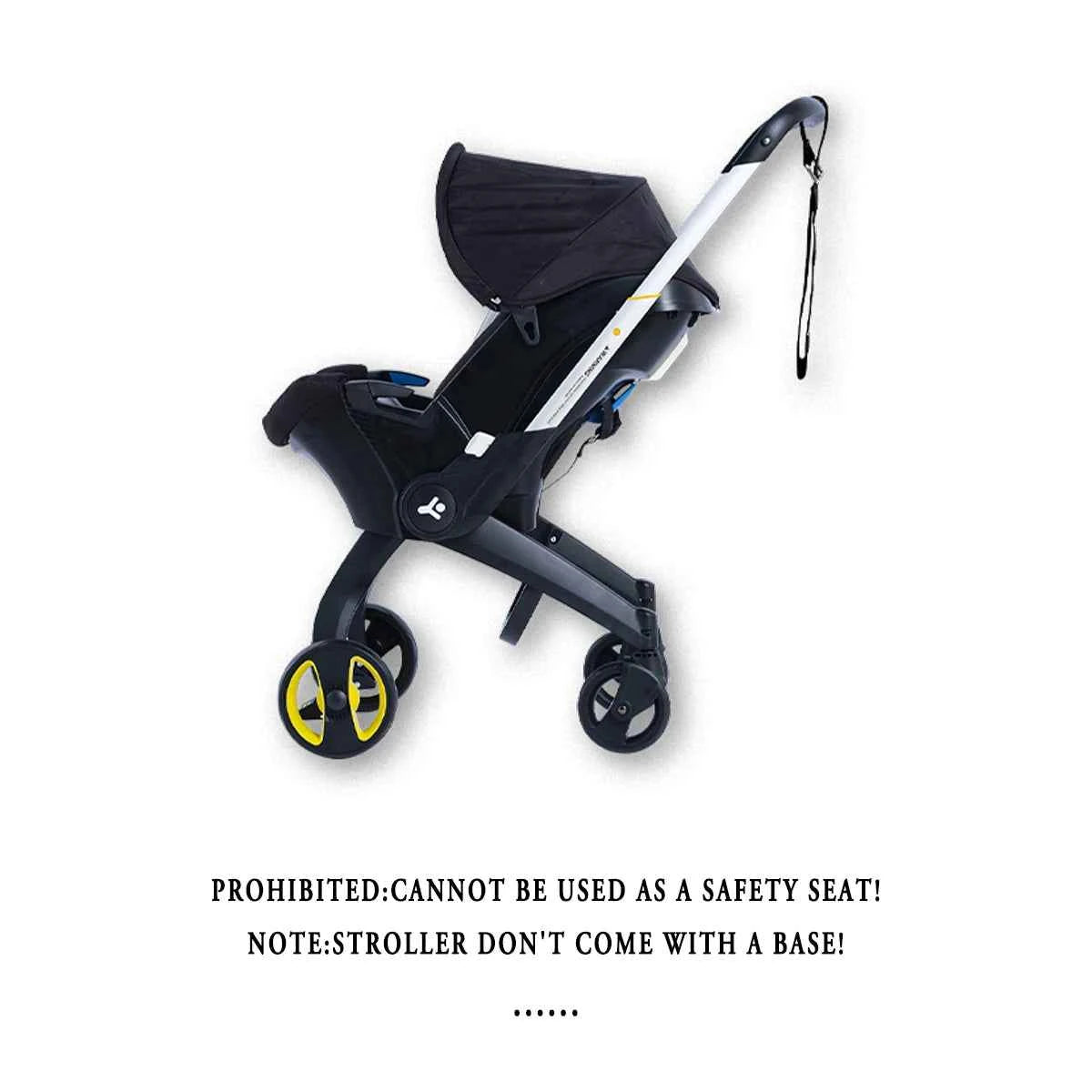 Baby stroller, Portable and foldable, metal frame, adjustable sunshade roof, two-way station wagon