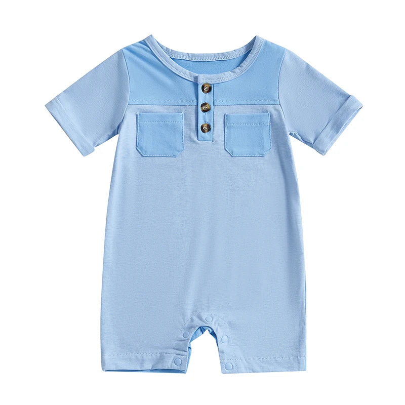 Color Pop Summer Romper Shorts Outfit for Girls or Boys (0-18M)