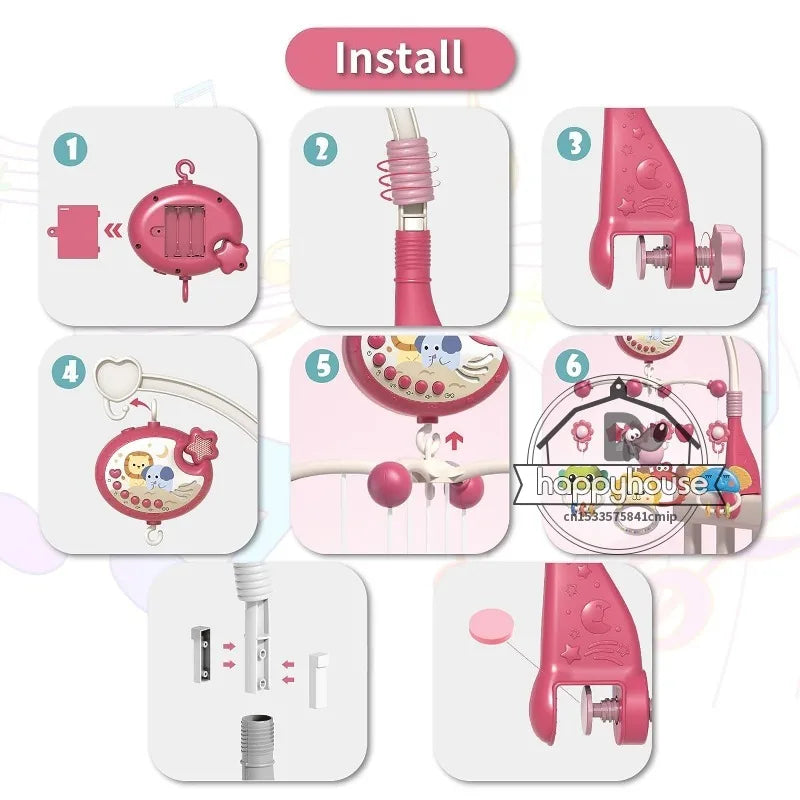 Remote Control Musical Crib Mobile with Light Projection – Infant Soothing Toy