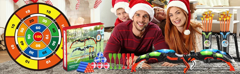 LED Light-Up Archery Set with Suction Cup Stand Target - Haven's Heaven Boutique
