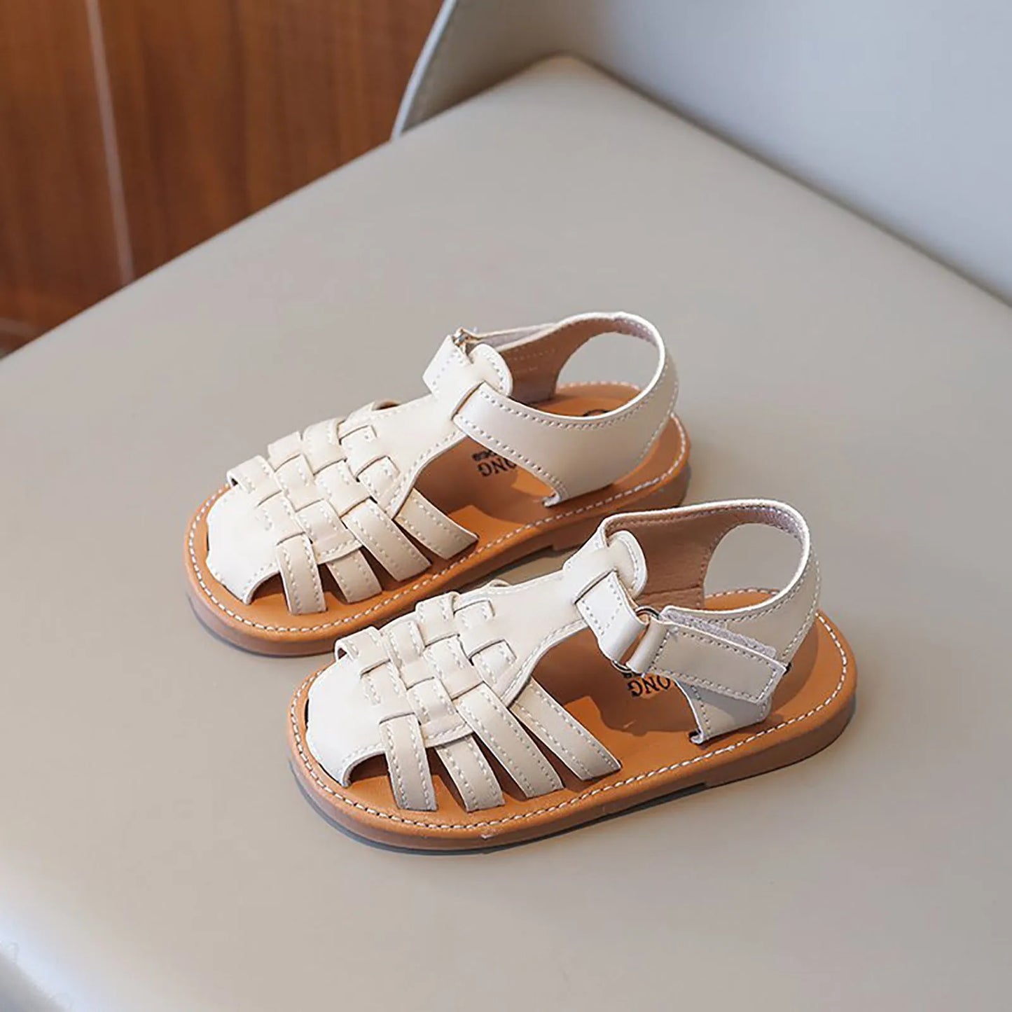 Girls Sandals – Toddler Princess Shoes with Low Heel & Adjustable Strap for Summer