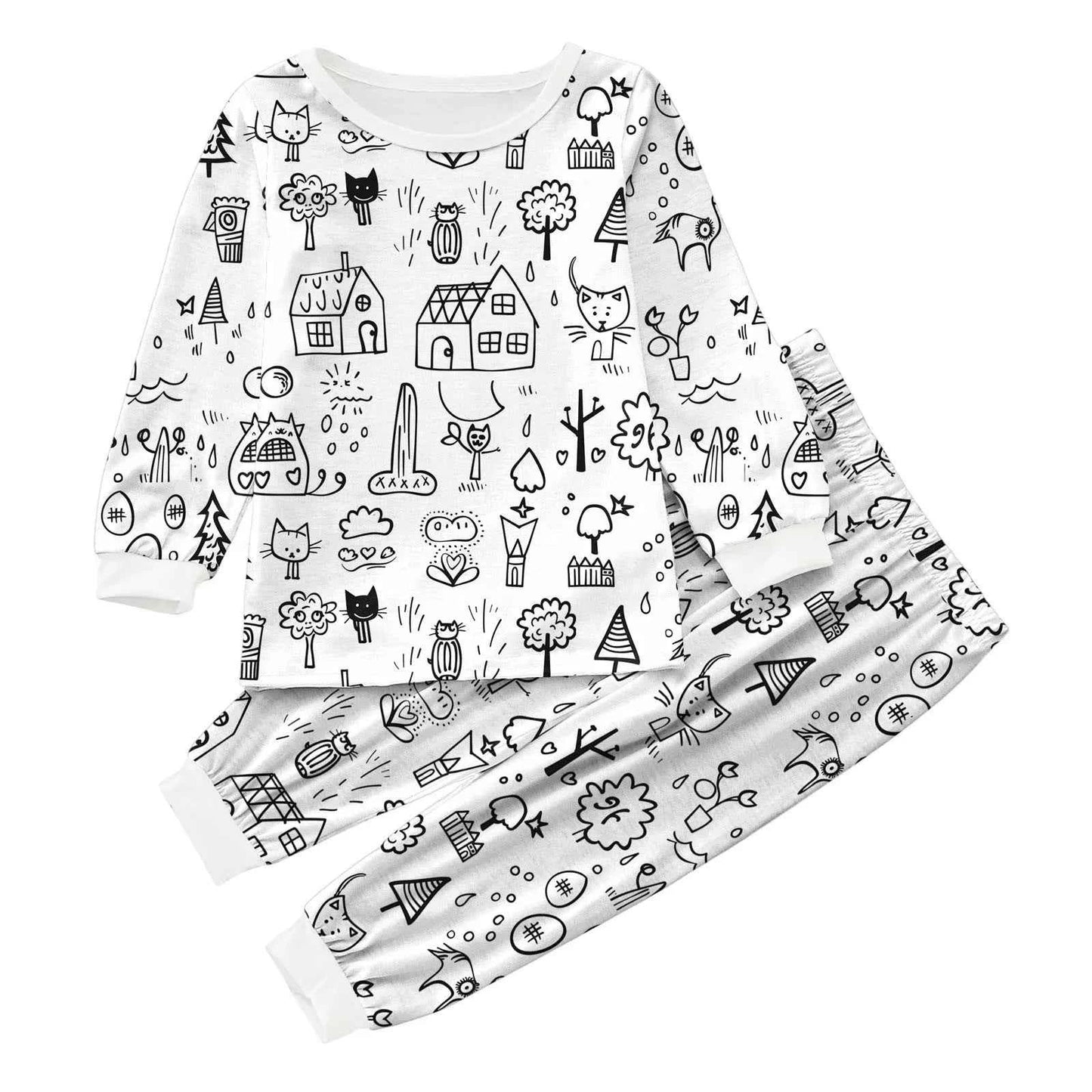 Kids DIY Coloring Pajama Set - Hand-Paint, Coloring Activity Gift Set for Boys and Girls