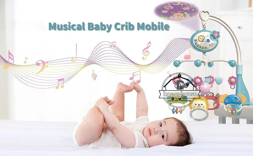 Remote Control Musical Crib Mobile with Light Projection – Infant Soothing Toy