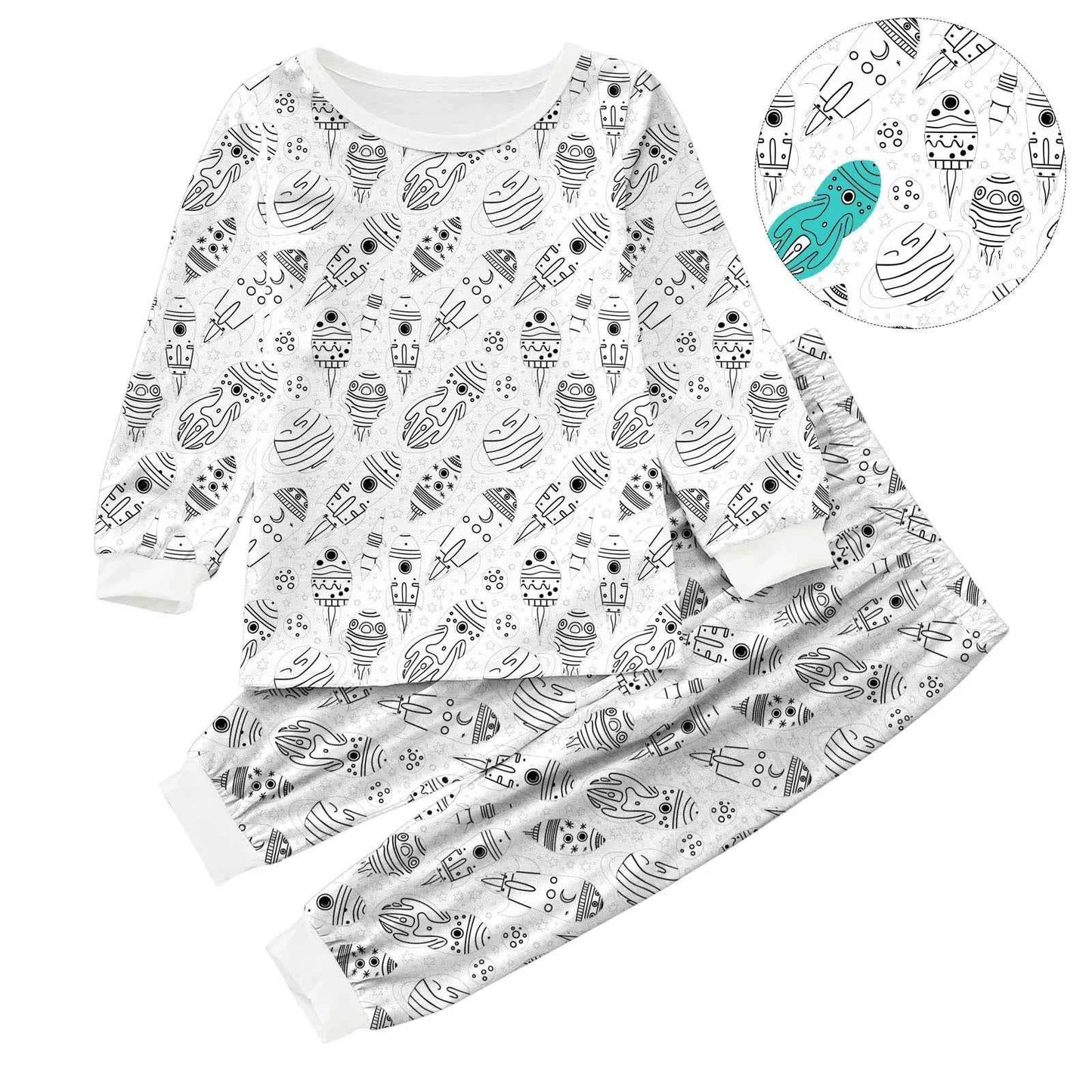 Kids DIY Coloring Pajama Set - Hand-Paint, Coloring Activity Gift Set for Boys and Girls