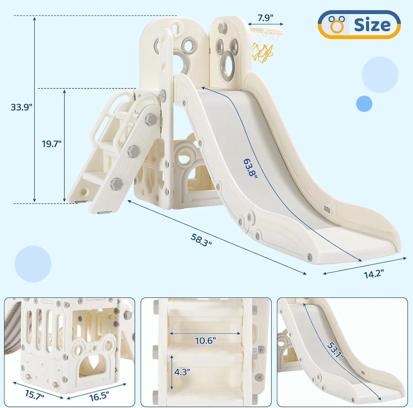 L-Shaped Toddler Slide & Climber Playset – Indoor/Outdoor Kids Activity Center with Ball Hoop - Haven's Heaven Boutique
