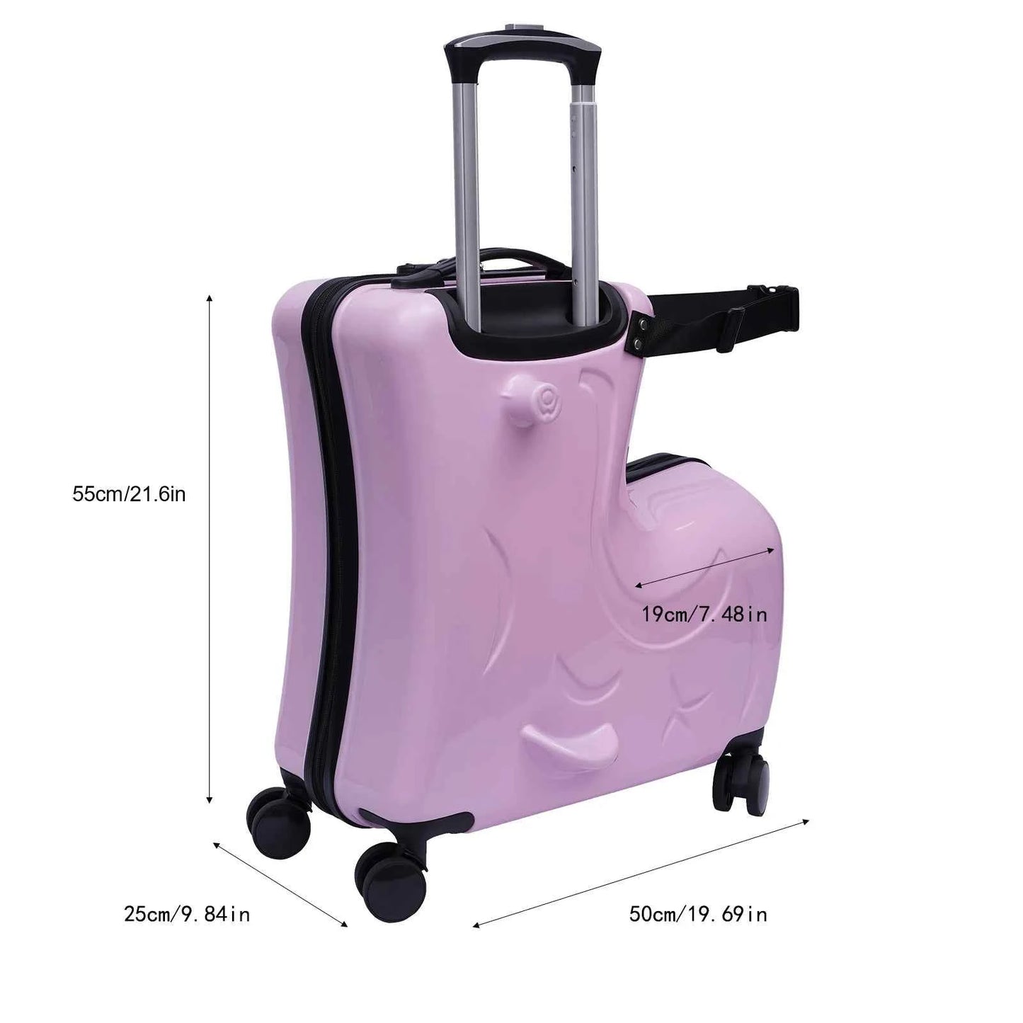 Kids Ride-On Horse Suitcase 20” Spinner Luggage – Hard Shell Rolling Travel Case with Wheels, Carry-On for Toddlers Ages 3–6