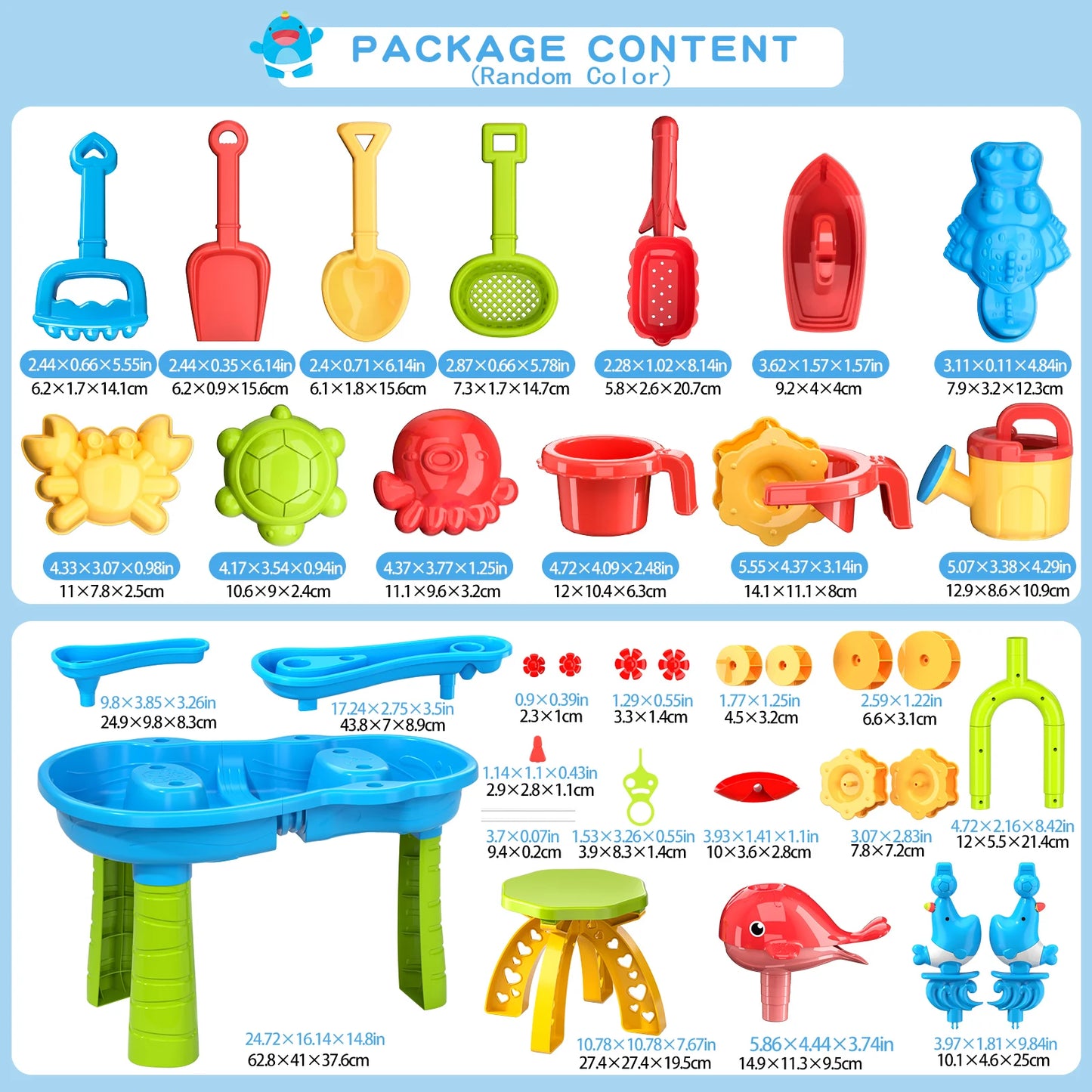 Kids Outdoor Sand and Water Play Table – Sensory Toy with Funnel & Shovel Tools for Ages 3-8 - Haven's Heaven Boutique