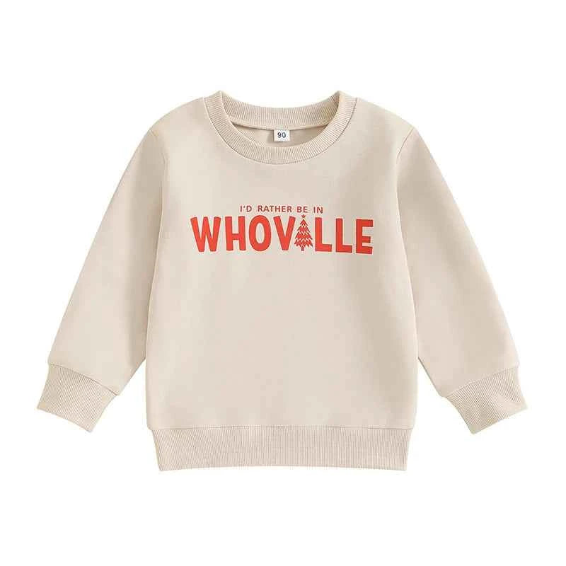 Toddler Christmas T-Shirt – Letter Print Long Sleeve Pullover Sweatshirt