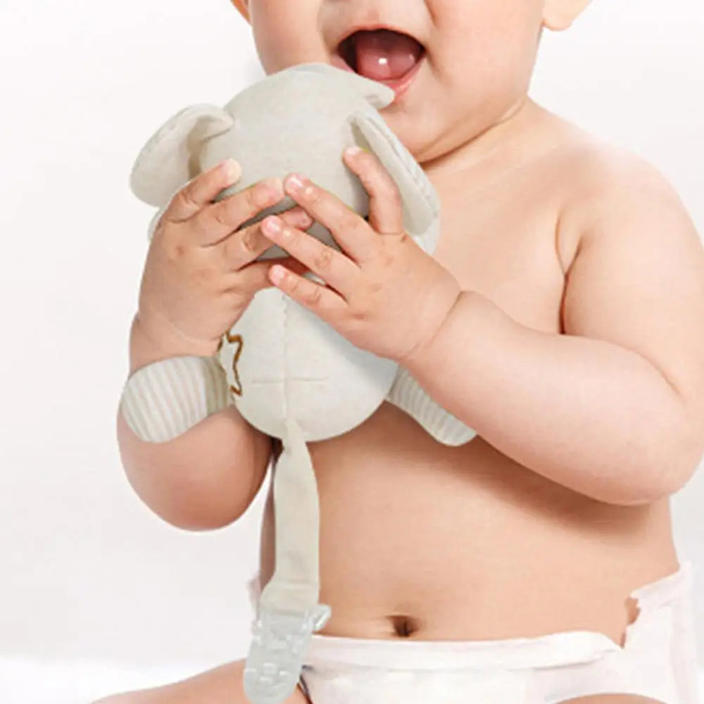 Newborn Silicone Animal Pacifier with Plush Doll – Soothing Toy