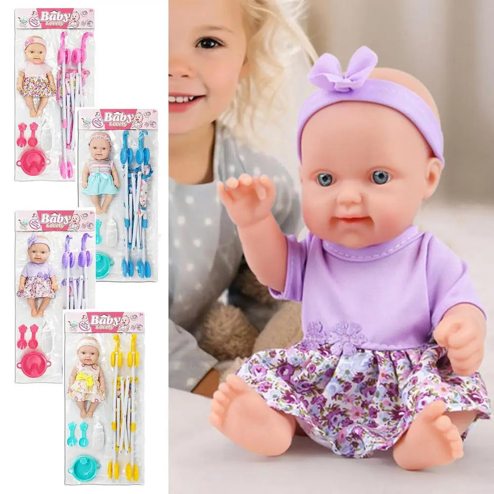 Doll and Stroller Set for Toddlers – 10-Inch Baby Doll with Realistic Accessories