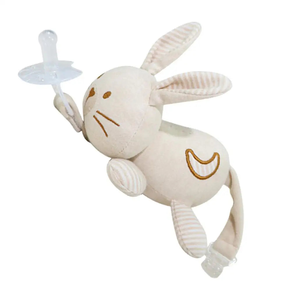 Newborn Silicone Animal Pacifier with Plush Doll – Soothing Toy