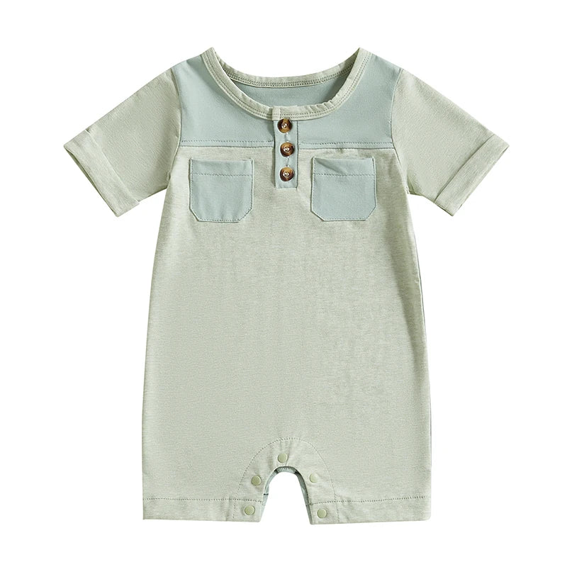 Color Pop Summer Romper Shorts Outfit for Girls or Boys (0-18M)