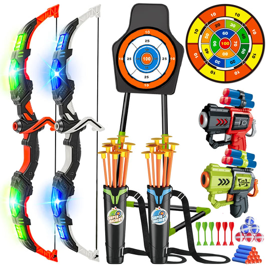 LED Light-Up Archery Set with Suction Cup Stand Target - Haven's Heaven Boutique