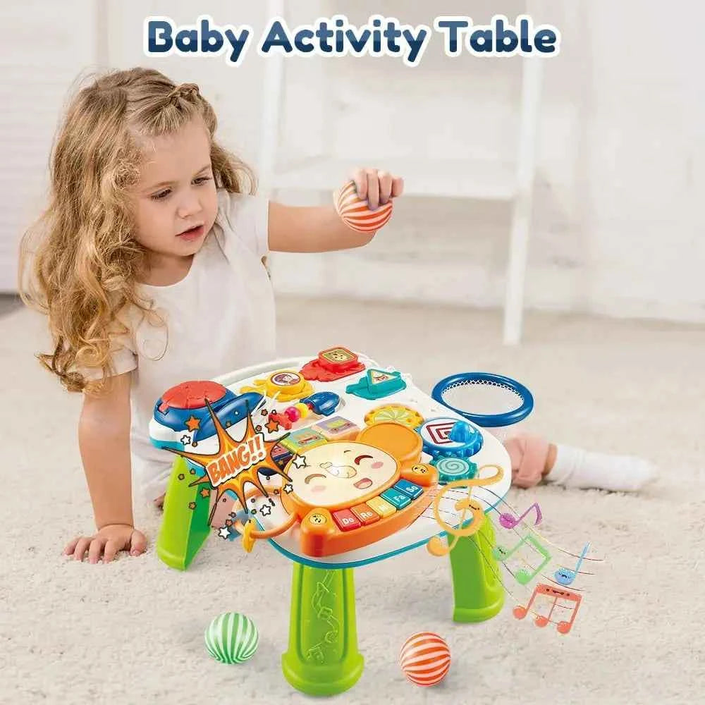 5-in-1 Baby Walker – Sit-to-Stand Learning Walker, Scooter, Balance Bike & Activity Table with Music