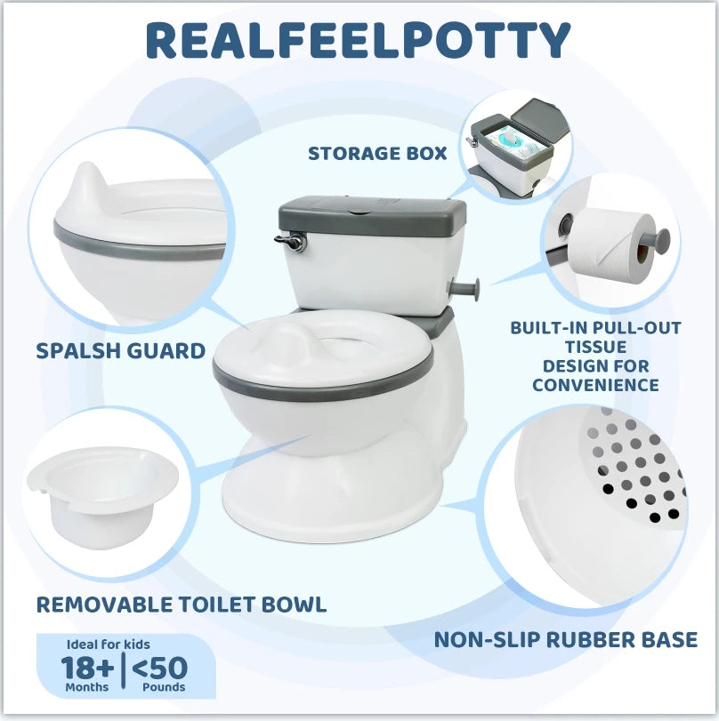 Children's Potty Training Toilet – Removable Seat & Portable Toddler Potty with Easy Clean Design