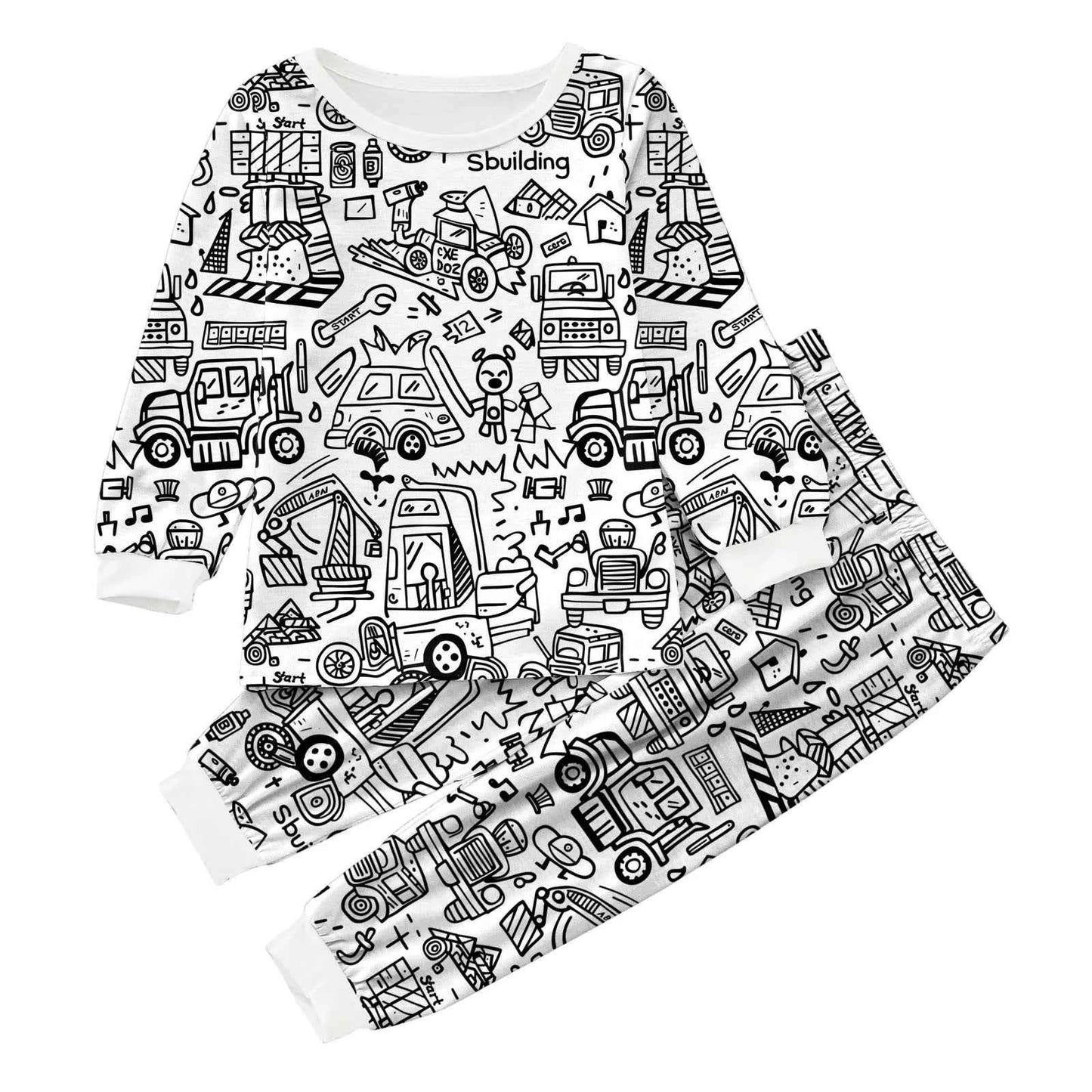 Kids DIY Coloring Pajama Set - Hand-Paint, Coloring Activity Gift Set for Boys and Girls