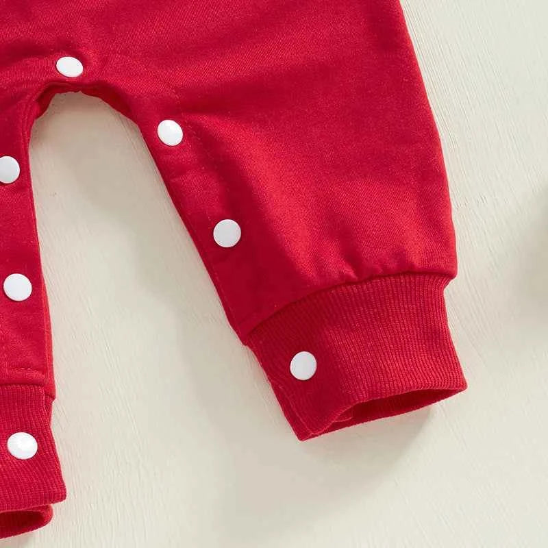 Christmas Infant Baby Jumpsuit – Letter Embroidered Long Sleeve Romper (0-18M)