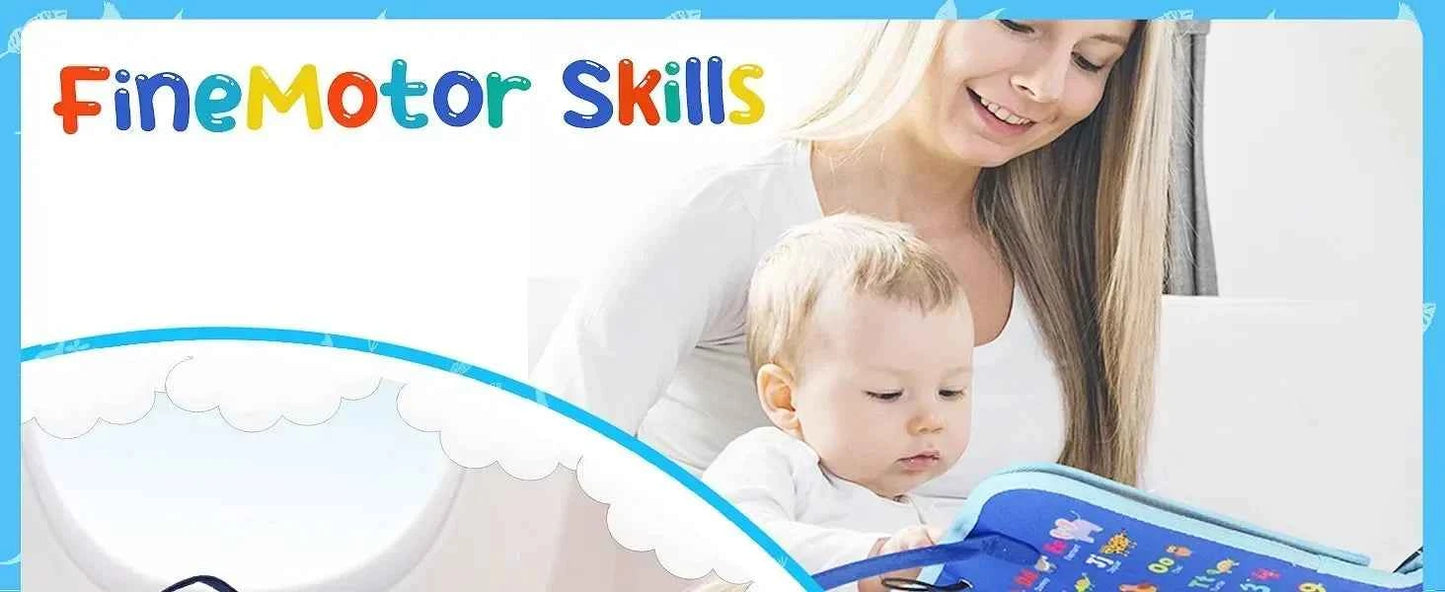 Busy Board Montessori Sensory Activity Toy – Travel Essential for Toddlers Ages 1-3, Road & Fine Motor Skill Development