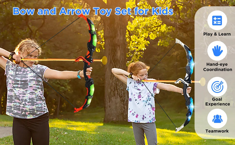 LED Light-Up Archery Set with Suction Cup Stand Target - Haven's Heaven Boutique