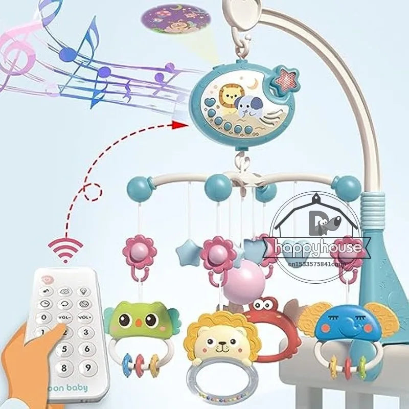 Remote Control Musical Crib Mobile with Light Projection – Infant Soothing Toy