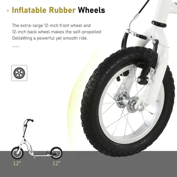 Kids Scooter – 12-Inch Inflatable Wheels, Dual Brakes, Outdoor Ride-On Toy for Ages 5+