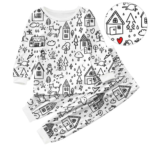 Kids DIY Coloring Pajama Set - Hand-Paint, Coloring Activity Gift Set for Boys and Girls