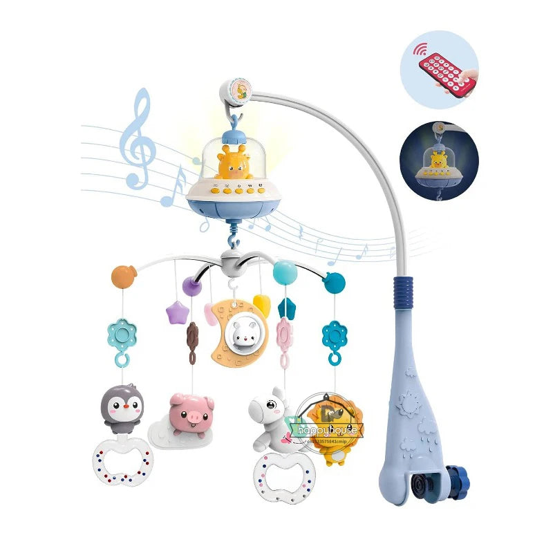 Remote Control Musical Crib Mobile with Light Projection – Infant Soothing Toy