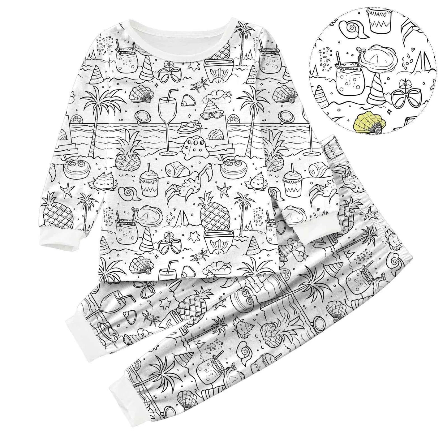 Kids DIY Coloring Pajama Set - Hand-Paint, Coloring Activity Gift Set for Boys and Girls
