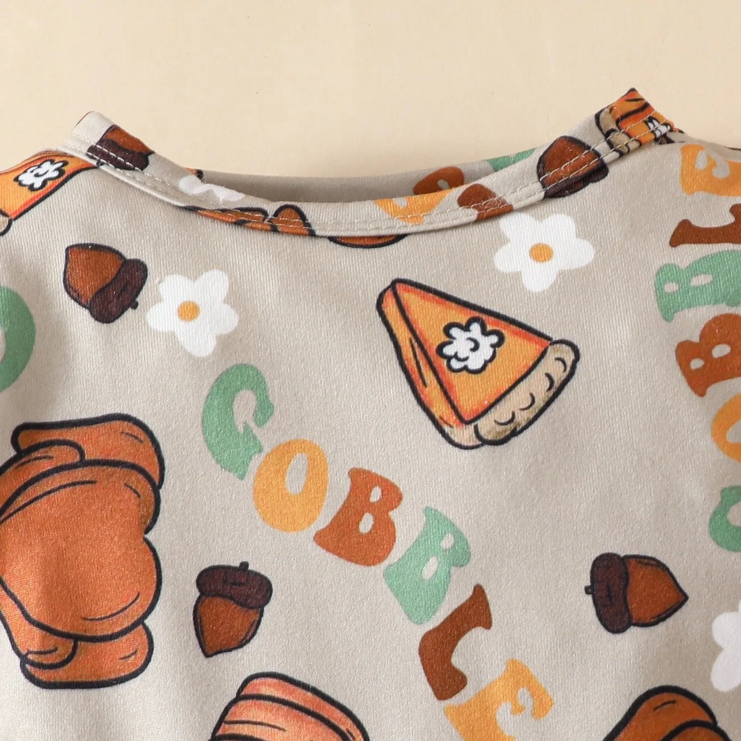 Baby Girl Thanksgiving Outfit – Long Sleeve Romper Dress with Headband