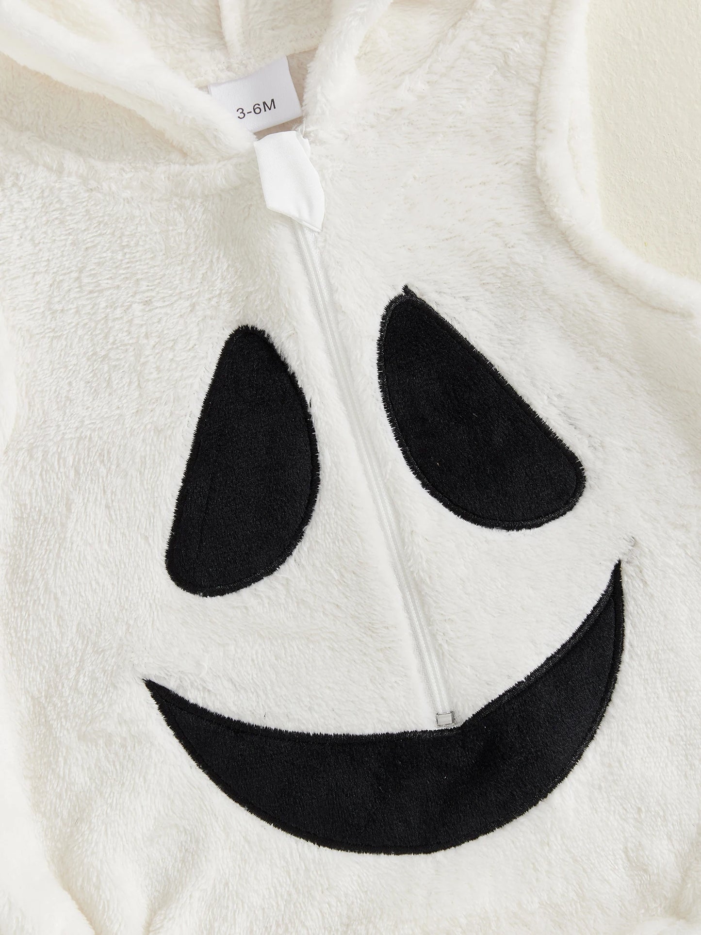 Toddler Halloween Costume – Hooded Ghost Romper with Striped Stockings Outfit