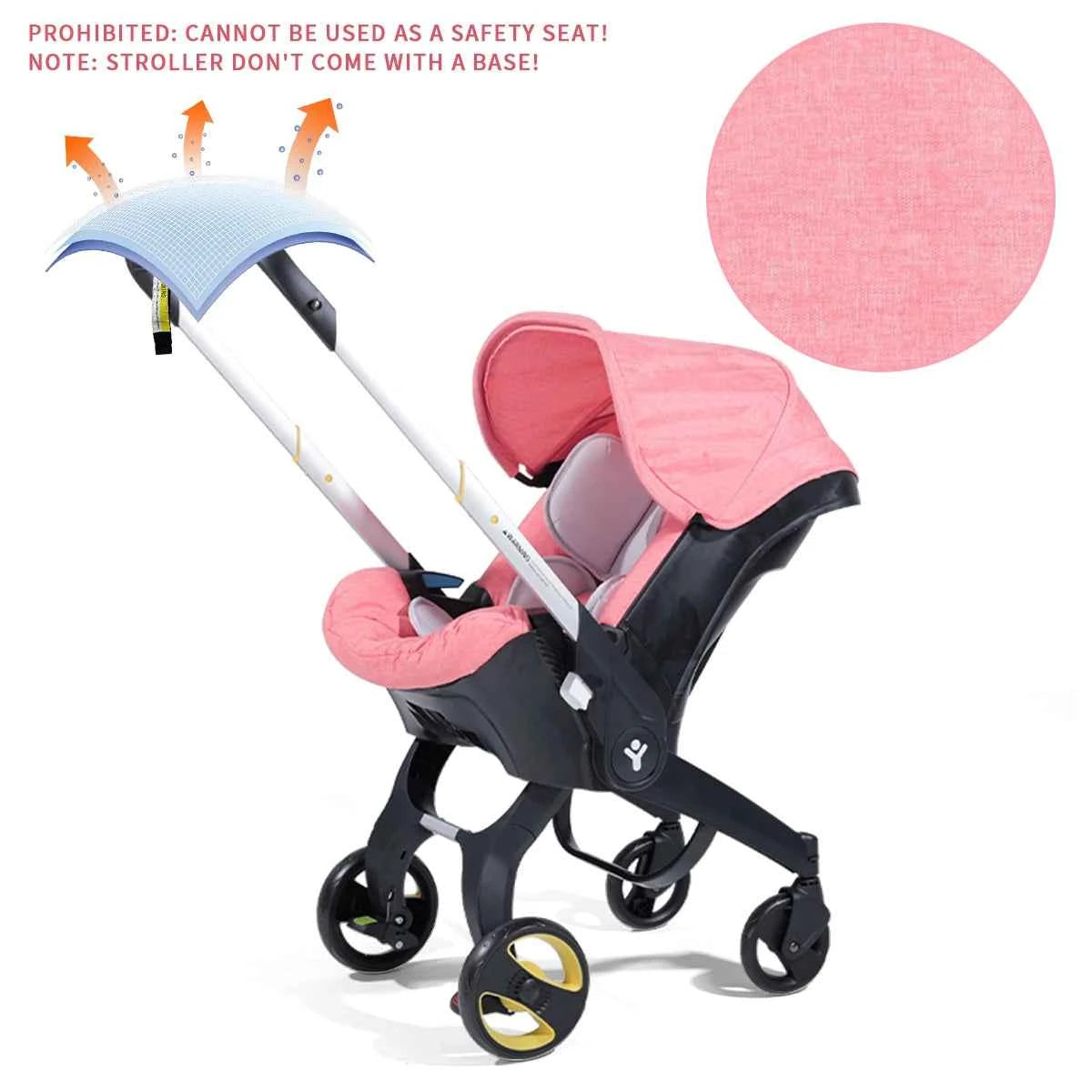 Foldable Travel Baby Stroller – Bi-directional Push, Lightweight Metal Frame for Easy Carrying