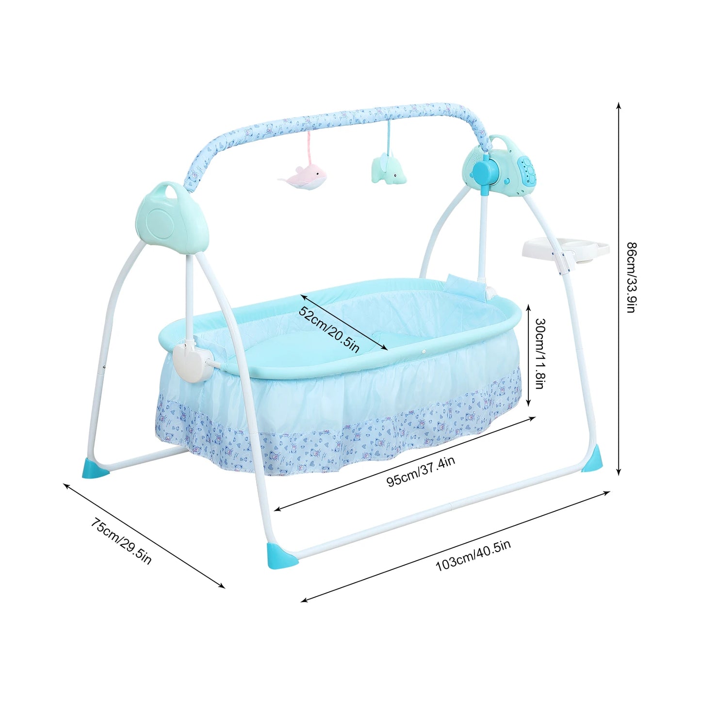 Havens Heaven Automatic Baby Swing – Infant Cradle with Music & Mosquito Net