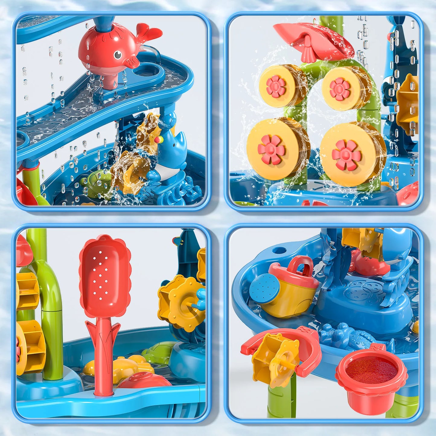 Kids Outdoor Sand and Water Play Table – Sensory Toy with Funnel & Shovel Tools for Ages 3-8 - Haven's Heaven Boutique