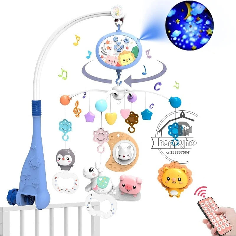 Remote Control Musical Crib Mobile with Light Projection – Infant Soothing Toy