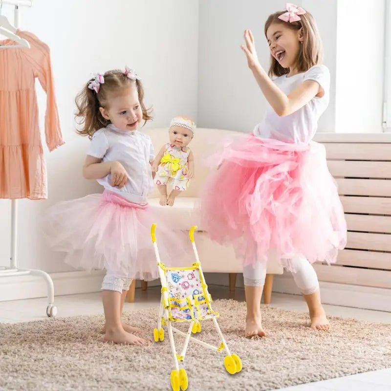 Doll and Stroller Set for Toddlers – 10-Inch Baby Doll with Realistic Accessories