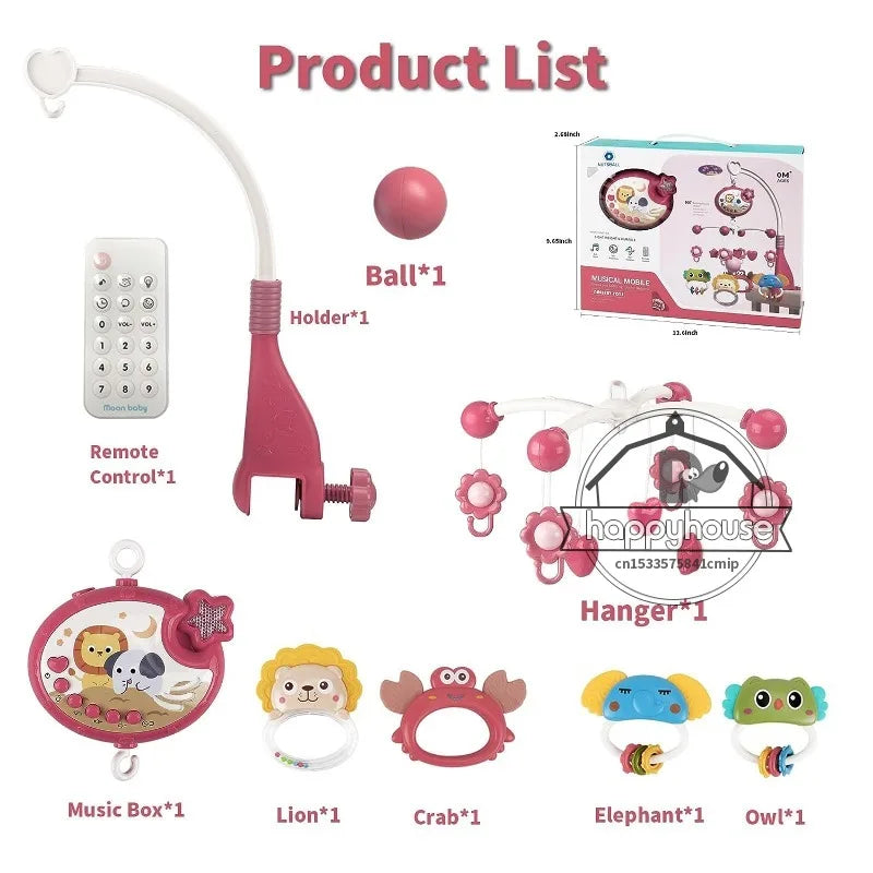 Remote Control Musical Crib Mobile with Light Projection – Infant Soothing Toy