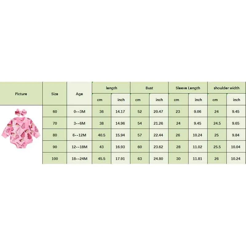 Baby Girl Christmas Romper Set – Long Sleeve Tree Print Jumpsuit with Cute Headband