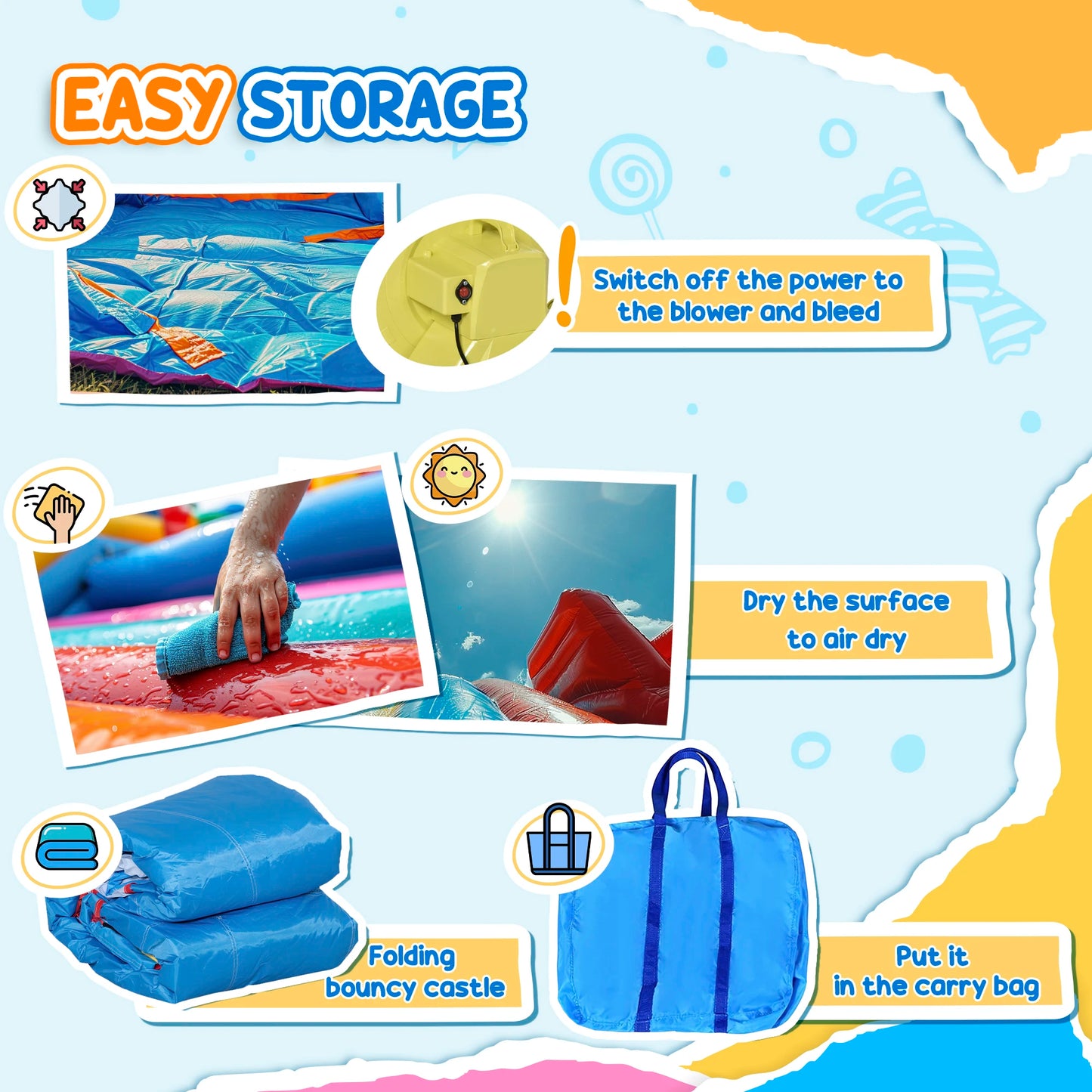 6-in-1 Inflatable Bounce House with Water Slide – Outdoor Play Center for Kids