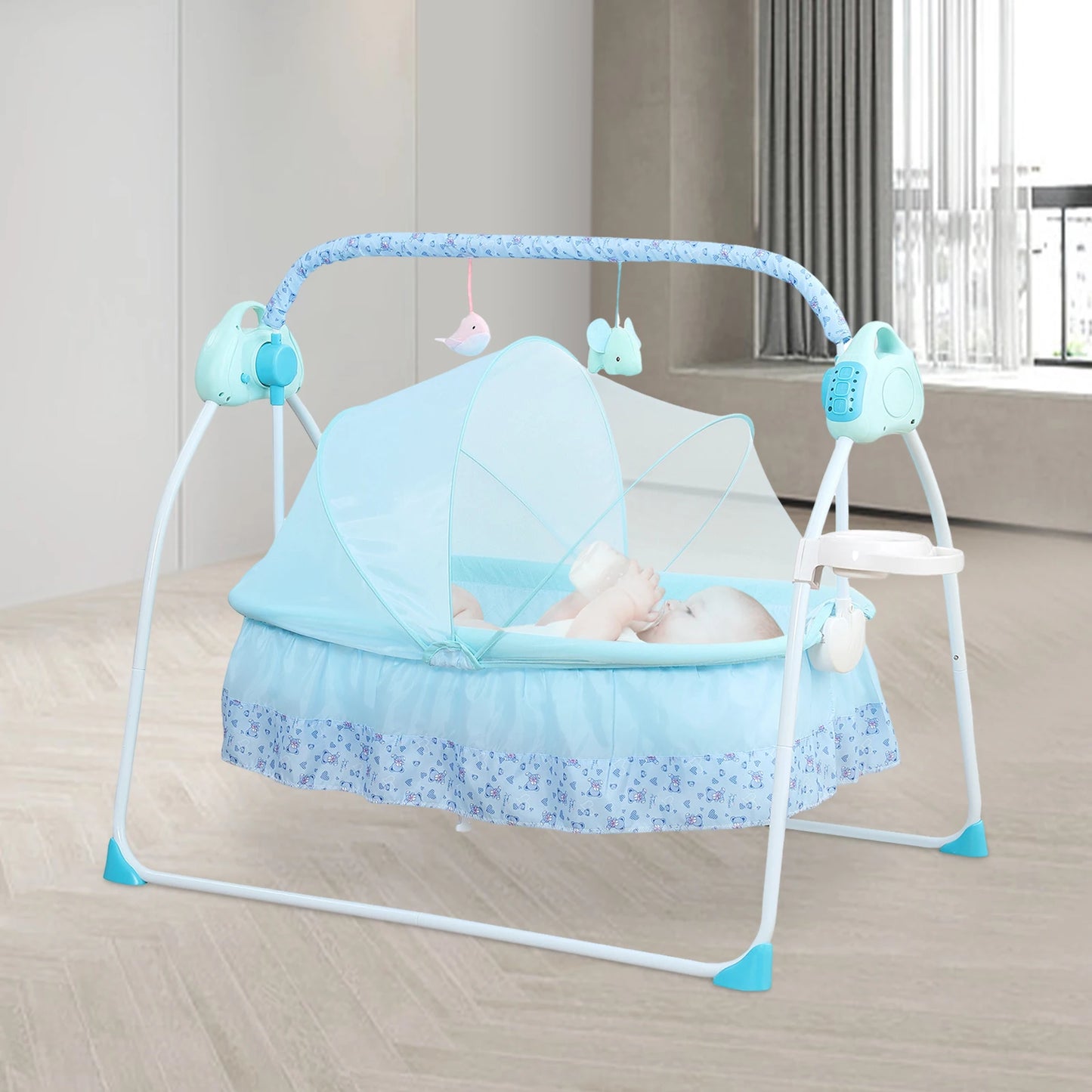 Havens Heaven Automatic Baby Swing – Infant Cradle with Music & Mosquito Net